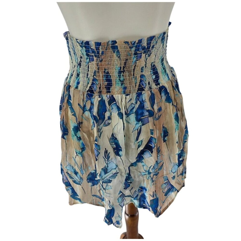 Floral Print High-Waisted Smocked Skirt By 11 Uptown Lightweight Fabric Size S